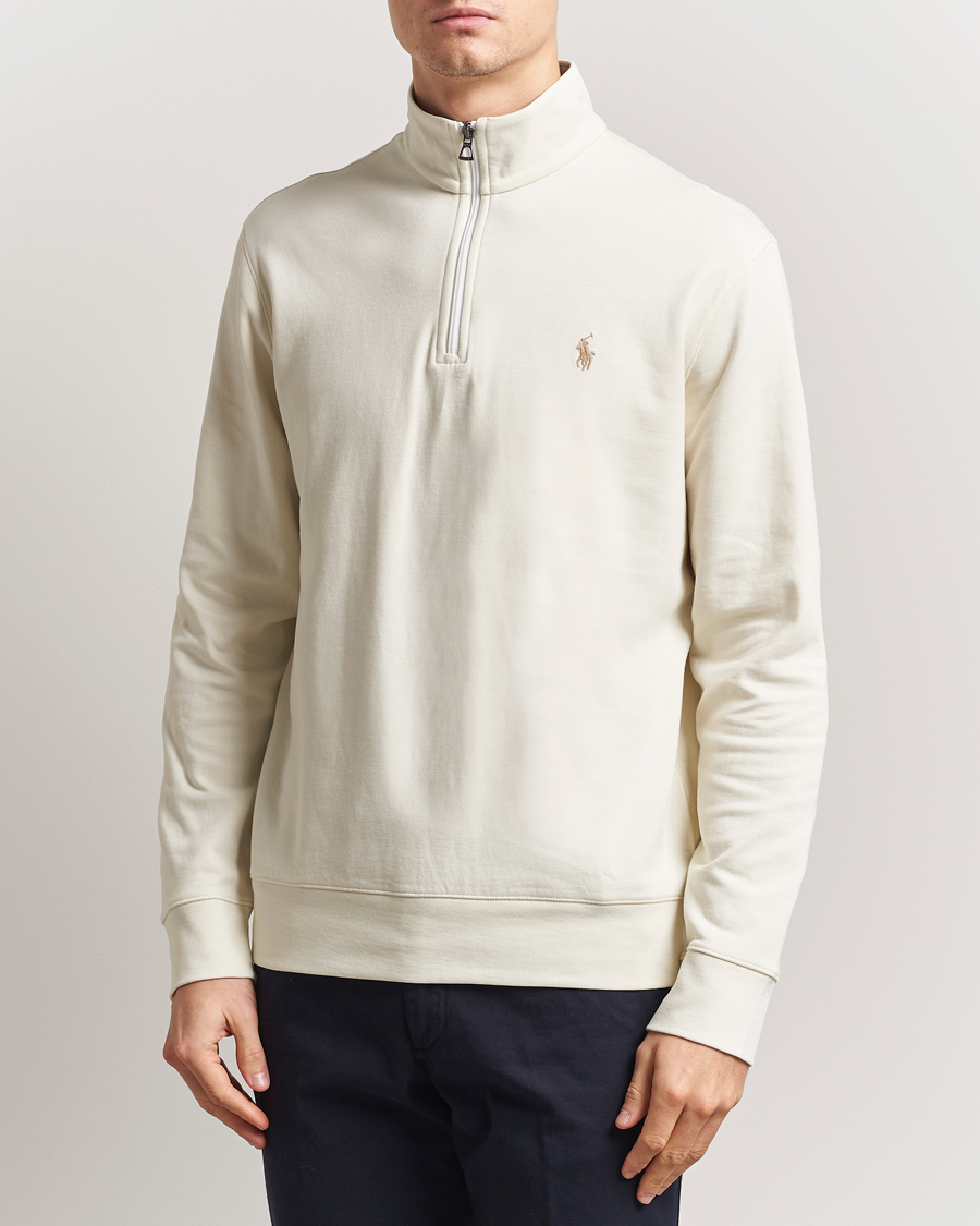 Uomini | Maglieria | Polo Ralph Lauren | Double Knit Half-Zip Sweater Parchment Cream