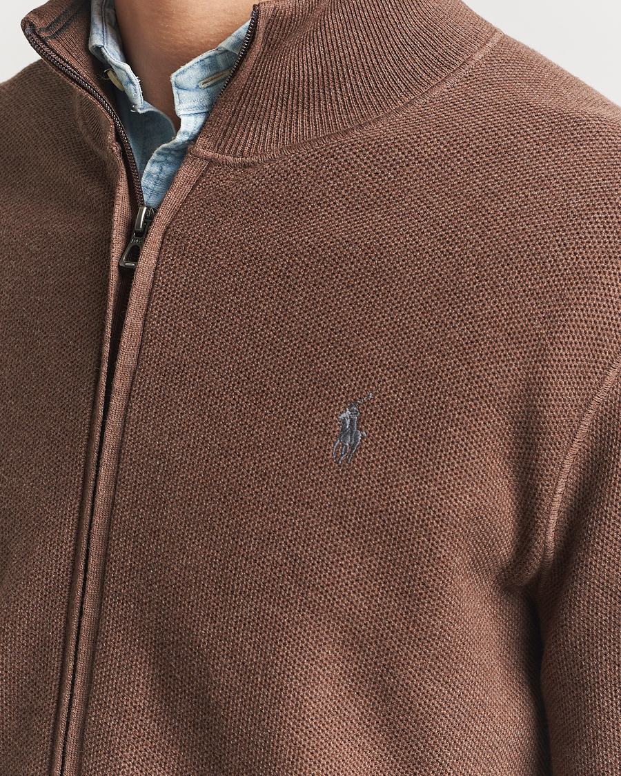 Uomini | Maglieria | Polo Ralph Lauren | Textured Full-Zip Dark Roast Melange