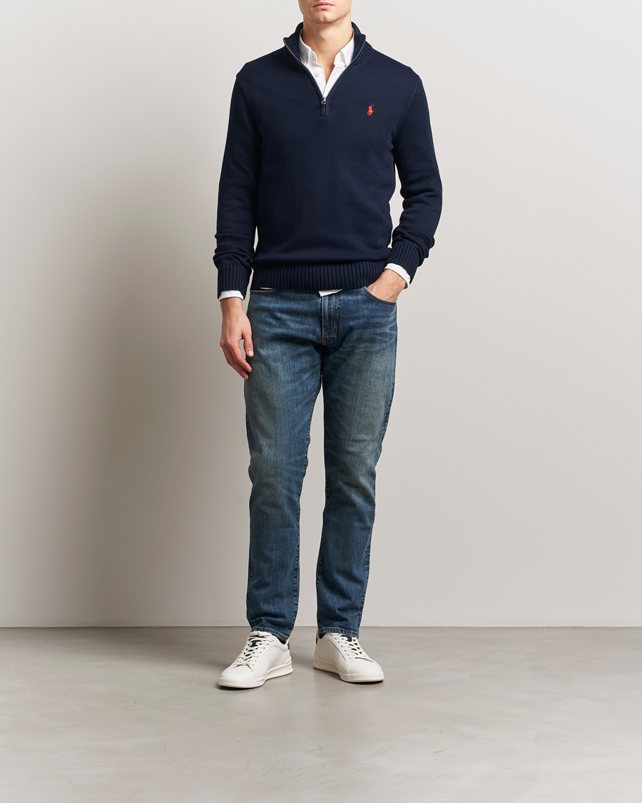Uomini | Maglieria | Polo Ralph Lauren | Cotton Pullover Half Zip Hunter Navy
