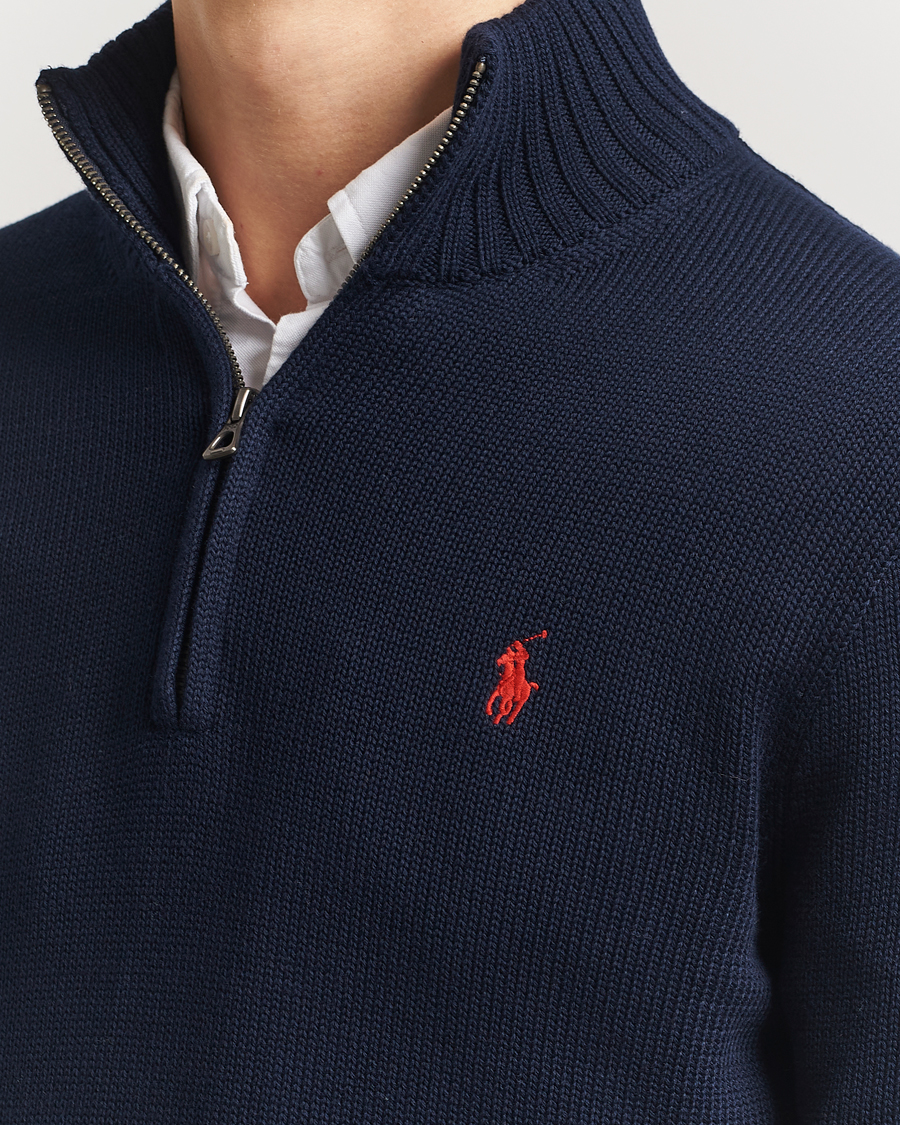 Uomini | Maglieria | Polo Ralph Lauren | Cotton Pullover Half Zip Hunter Navy