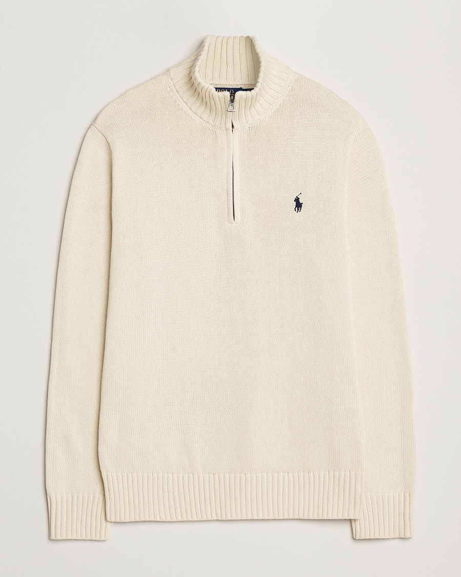 Uomini | Maglieria | Polo Ralph Lauren | Cotton Pullover Half Zip Andover Cream