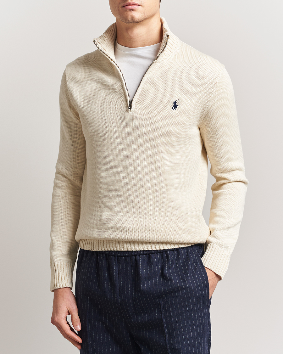 Uomini | Maglieria | Polo Ralph Lauren | Cotton Pullover Half Zip Andover Cream