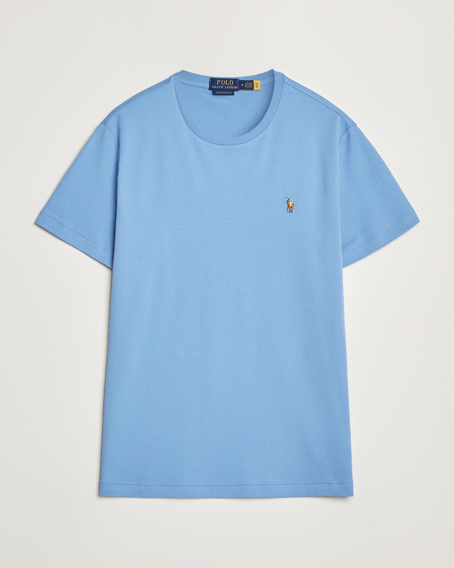 Uomini | T-shirt | Polo Ralph Lauren | Luxury Pima Cotton Crew Neck T-Shirt Sky Blue