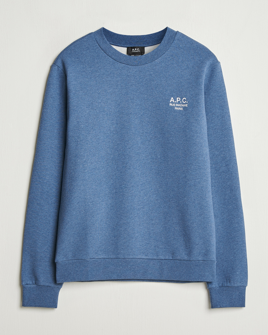 Uomini | Maglieria | A.P.C. | Rue Madame Sweatshirt Blue Melange