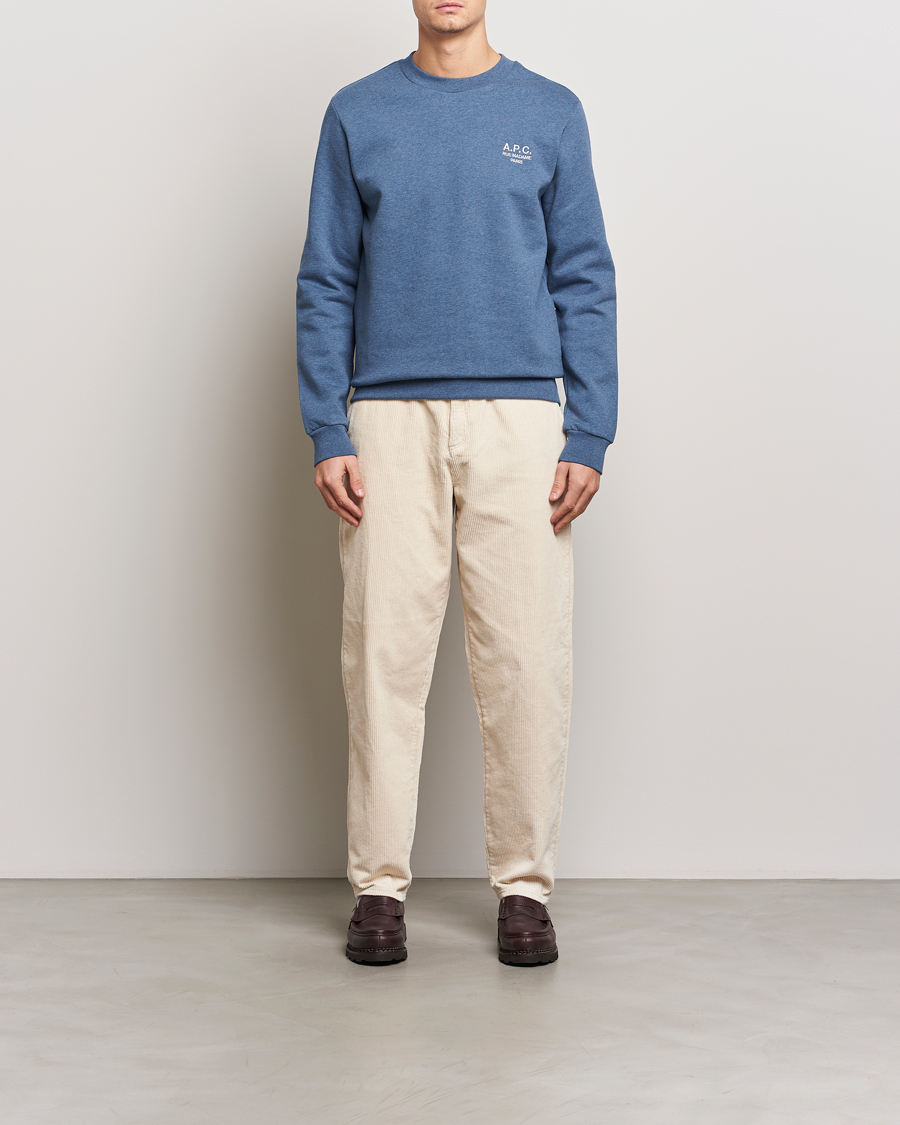 Uomini | Maglieria | A.P.C. | Rue Madame Sweatshirt Blue Melange