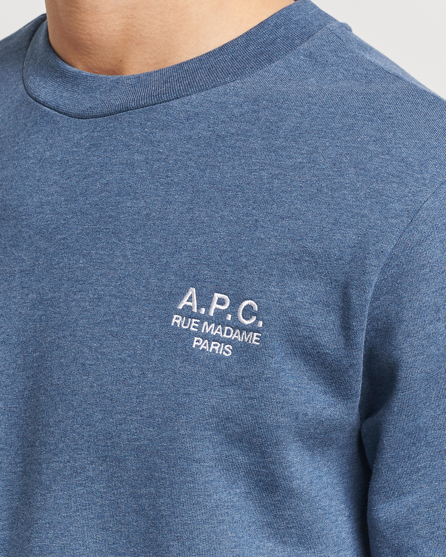 Uomini | Maglieria | A.P.C. | Rue Madame Sweatshirt Blue Melange