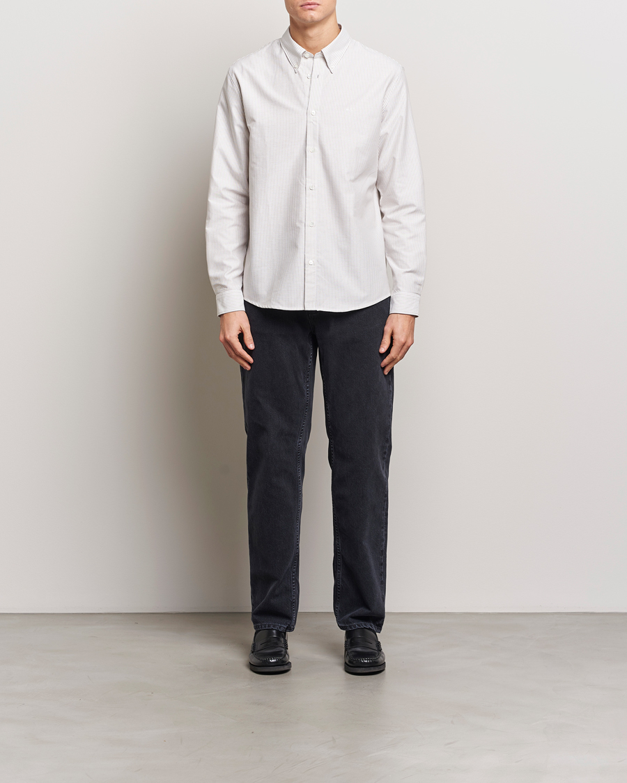 Uomini | Camicie | A.P.C. | Greg Striped Oxford Shirt Beige/White
