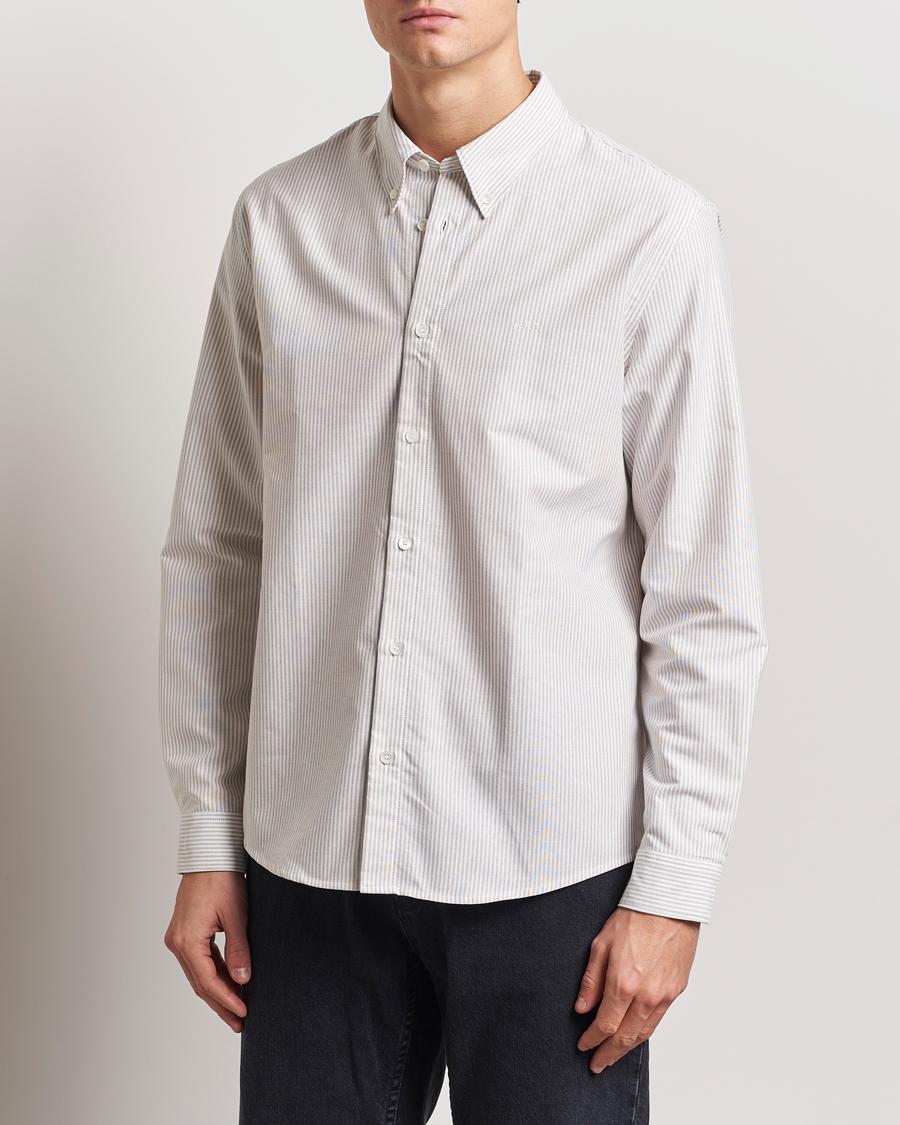 Uomini | Camicie | A.P.C. | Greg Striped Oxford Shirt Beige/White