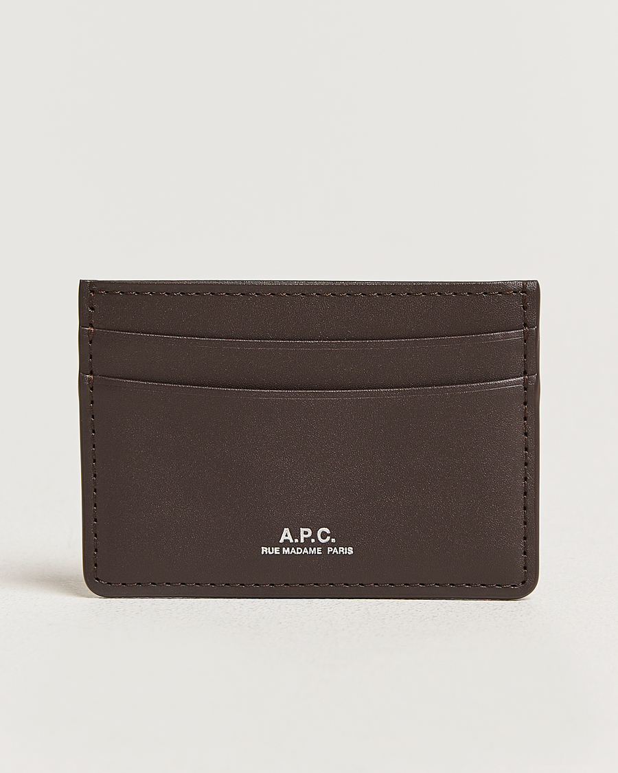 Uomini | Portafogli | A.P.C. | A.P.C.Calf Leather Card HolderDark Brown