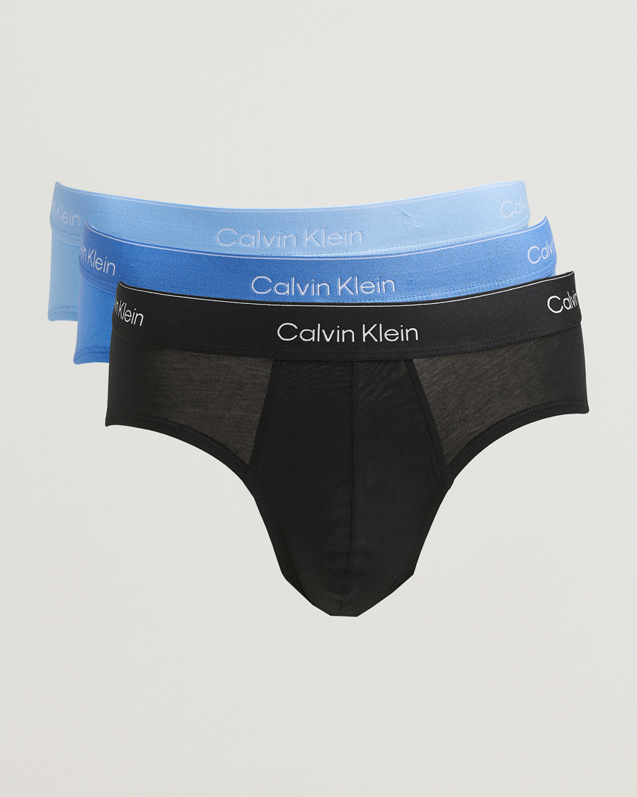 Uomini | Biancheria intima | Calvin Klein | 3-Pack Icon Cotton Stretch Hip Brief Black/Blue/Light Blue