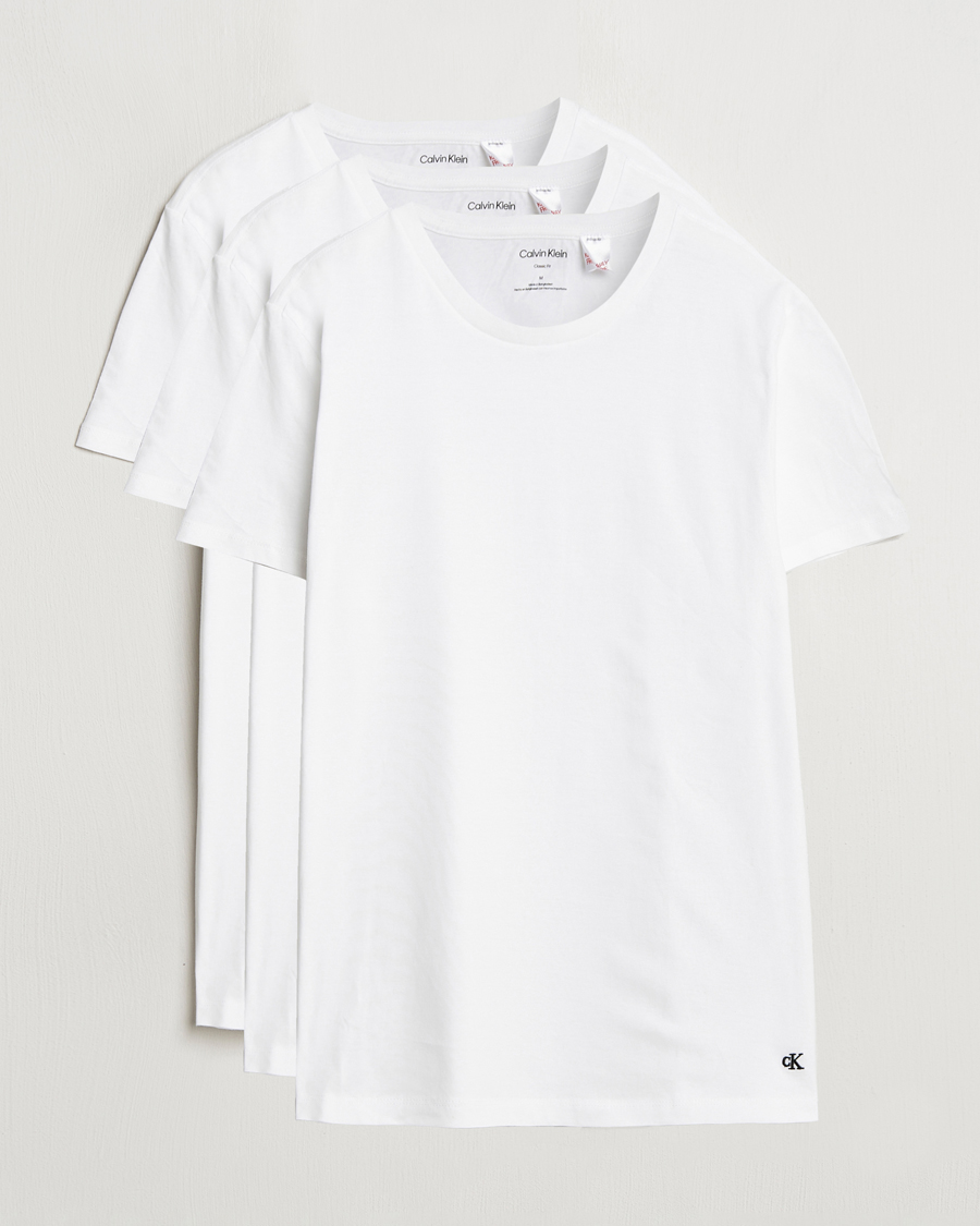 Uomini | T-shirt | Calvin Klein | 3-Pack Cotton Crew Neck T-Shirt White