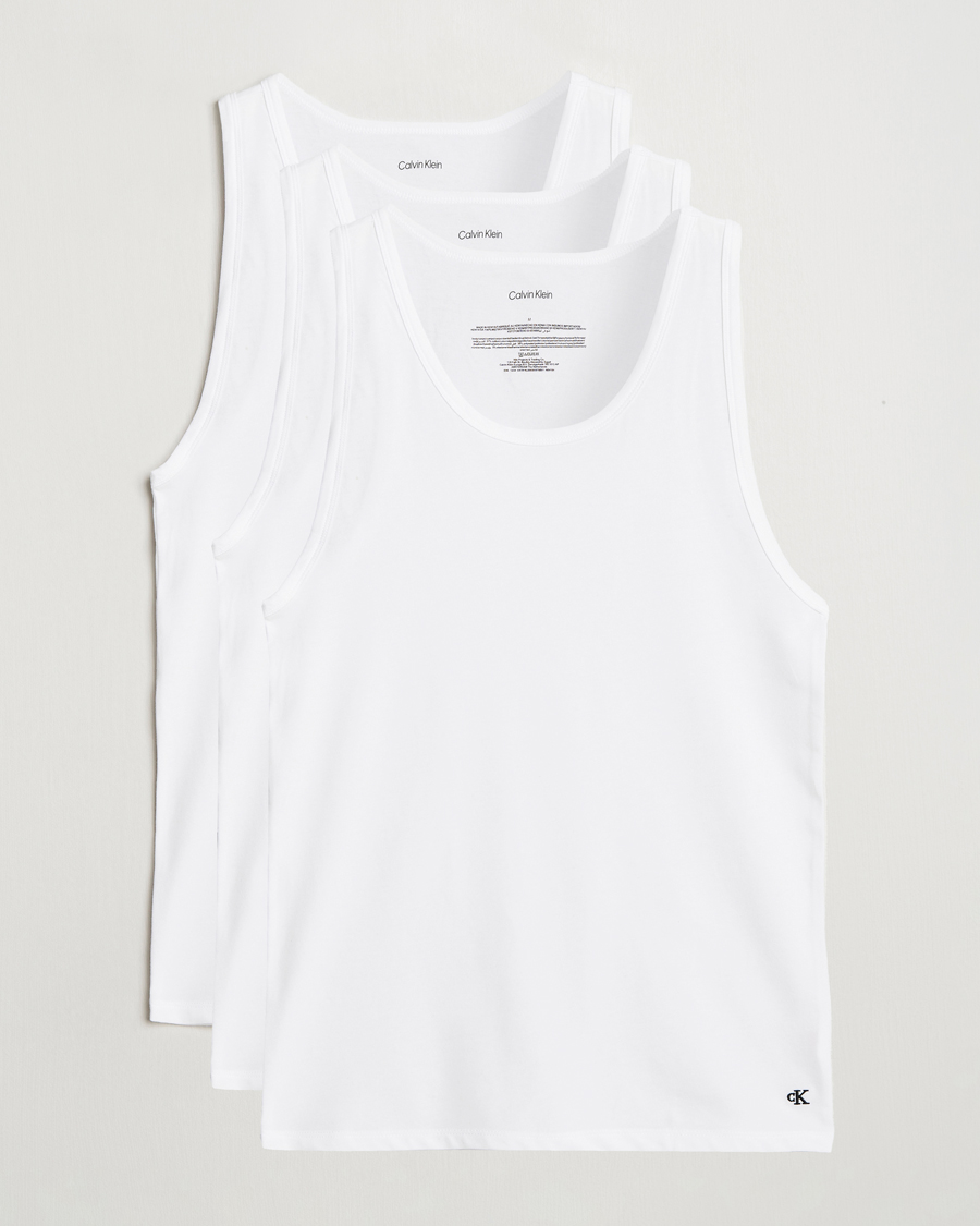 Uomini | T-shirt | Calvin Klein | 3-Pack Cotton Tank Top White