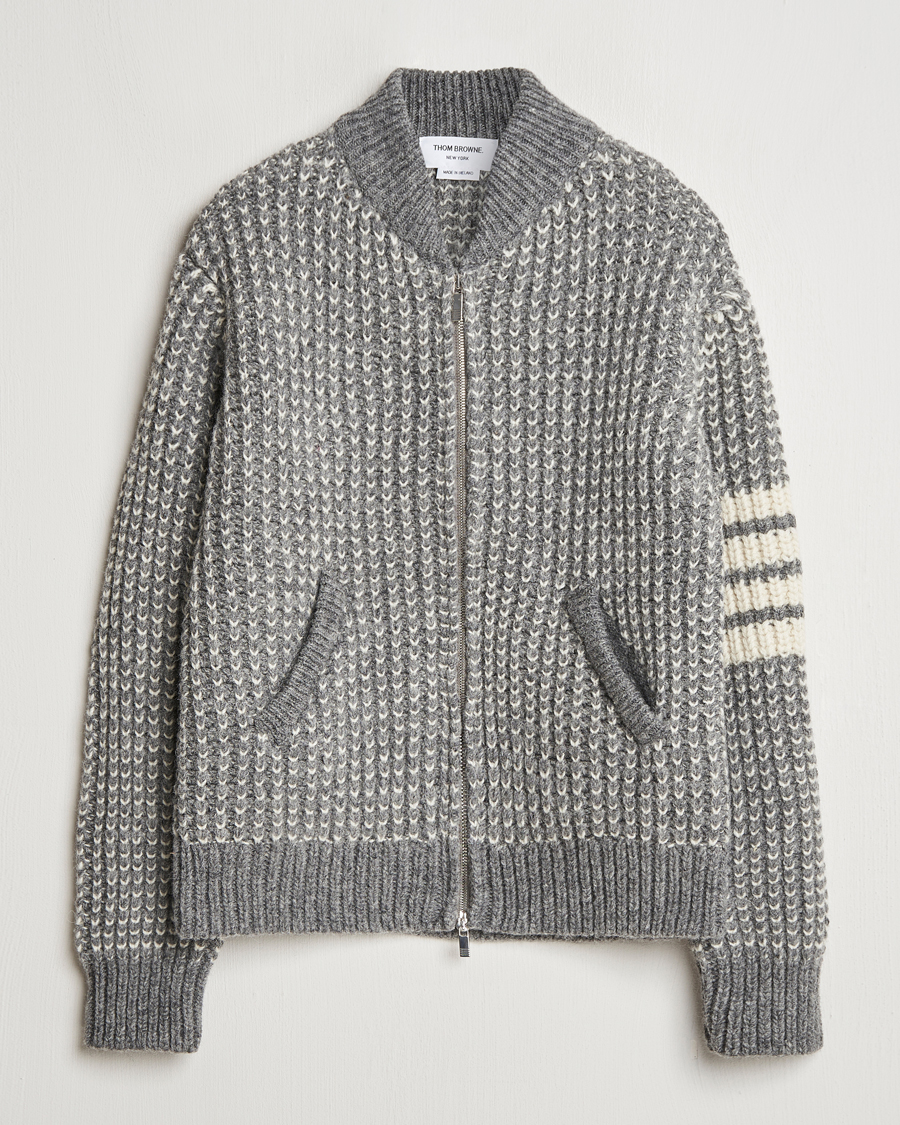 Uomini | Giacche | Thom Browne | Irish Wool Bomber Jacket Medium Grey