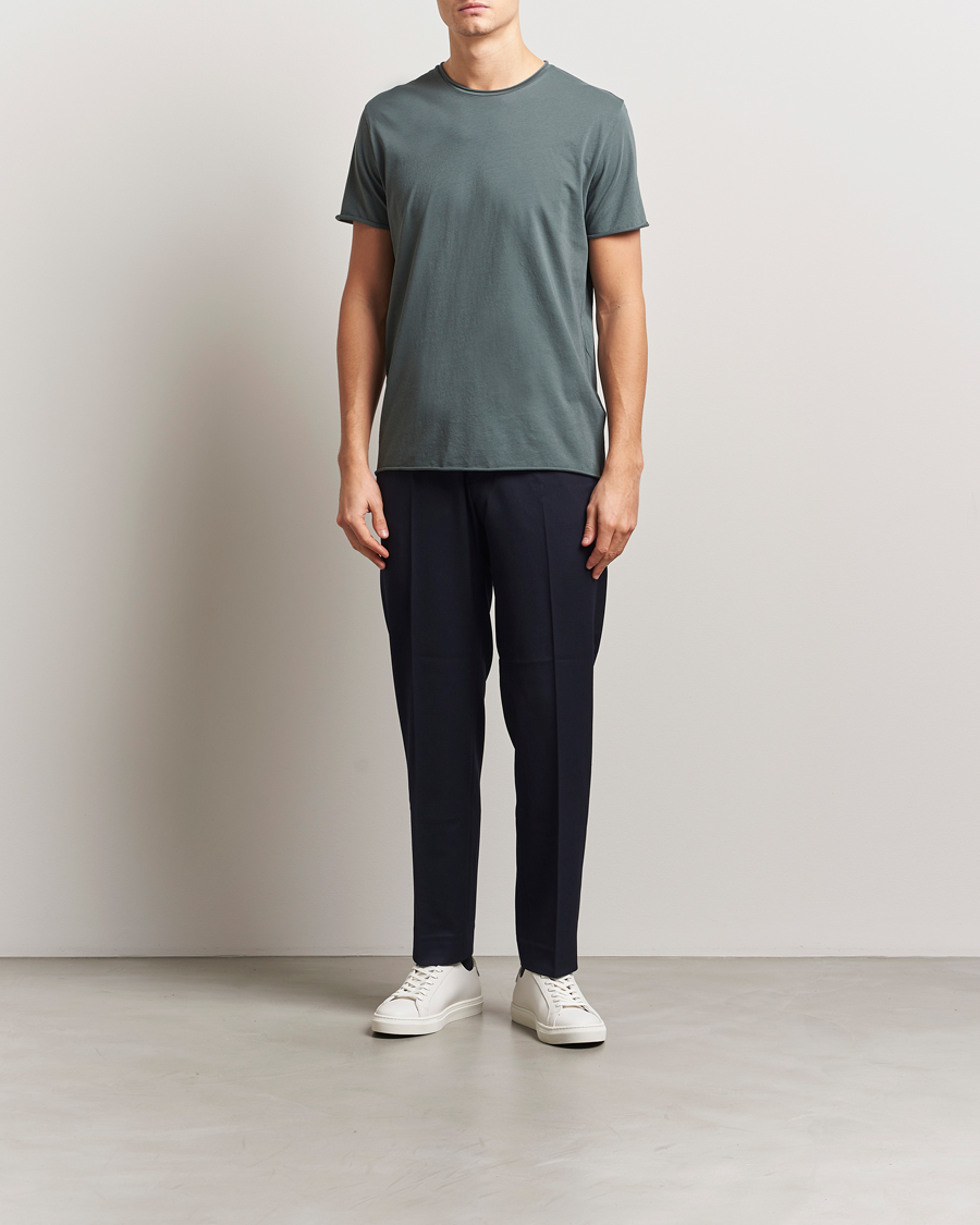 Uomini | T-shirt | Filippa K | Roll Neck Crew Neck T-Shirt Green Grey