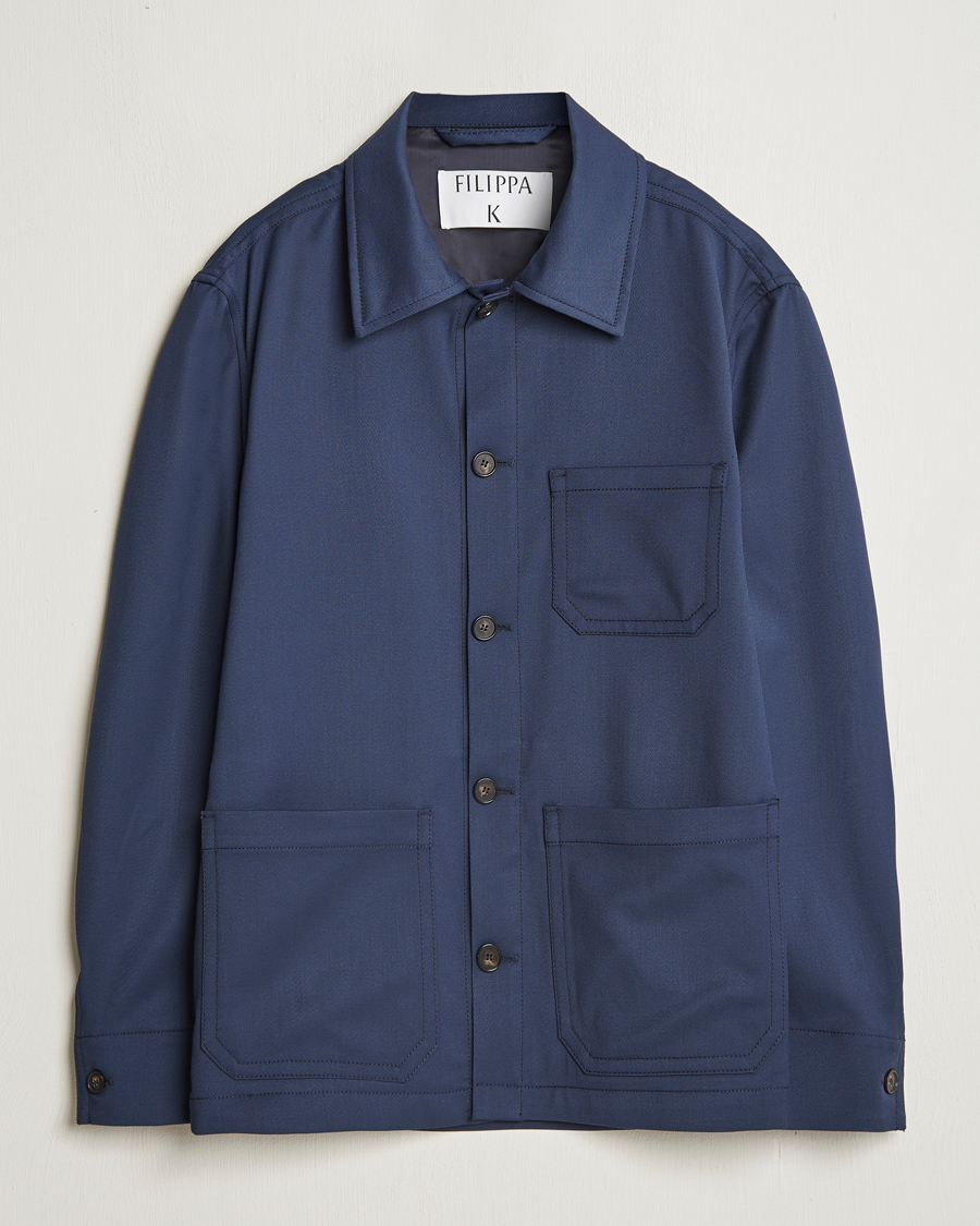 Uomini | Giacche | Filippa K | Work Shirt Jacket Dusk Blue