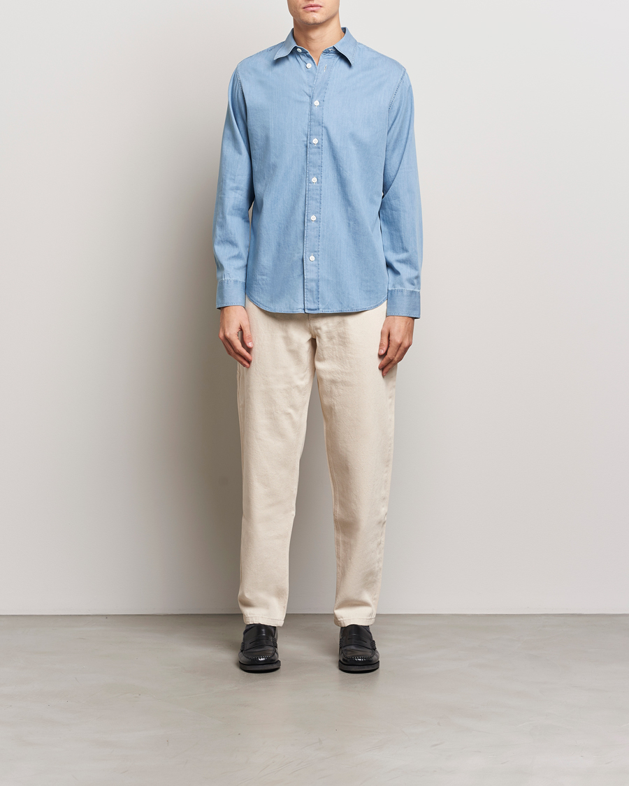 Uomini | Camicie | NN07 | Colby Denim Shirt Bleached Indigo