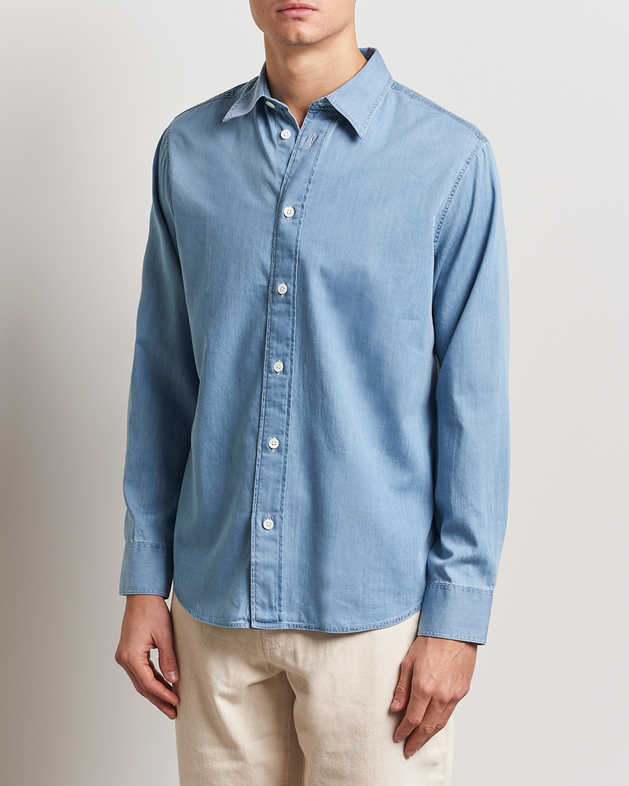 Uomini | Camicie | NN07 | Colby Denim Shirt Bleached Indigo