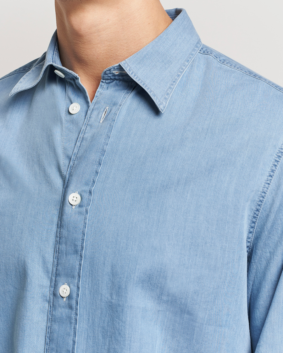 Uomini | Camicie | NN07 | Colby Denim Shirt Bleached Indigo