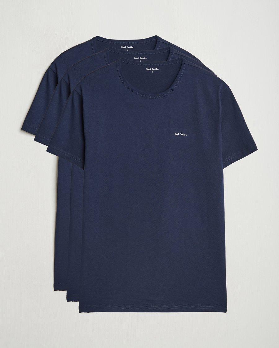 Uomini | T-shirt | Paul Smith | 3-Pack Crew Neck T-Shirt Navy