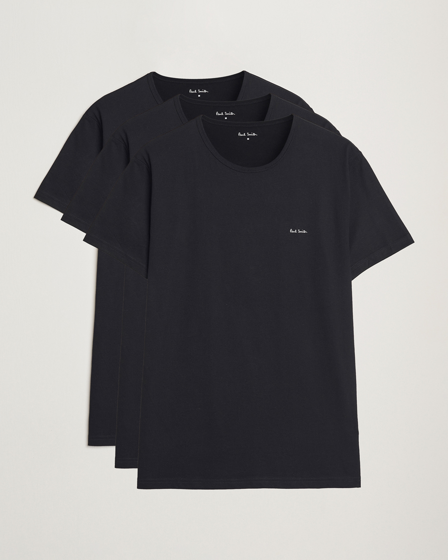 Uomini | T-shirt | Paul Smith | 3-Pack Crew Neck T-Shirt Black