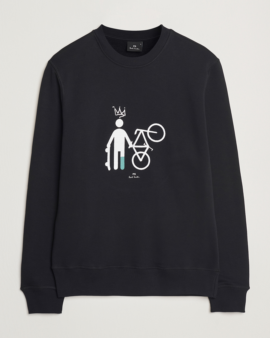 Uomini | Maglieria | PS Paul Smith | Skater Bike Crew Neck Sweatshirt Black