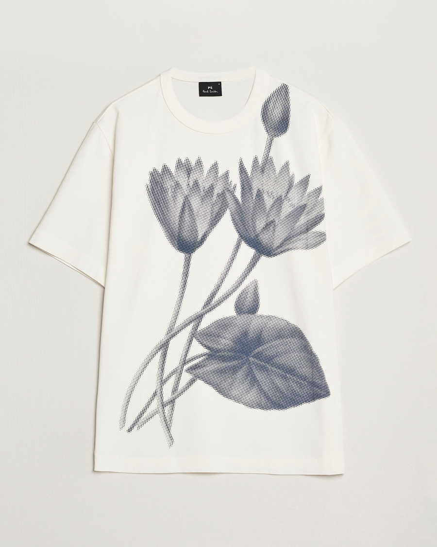 Uomini | T-shirt | PS Paul Smith | Flower Printed Crew Neck T-Shirt White