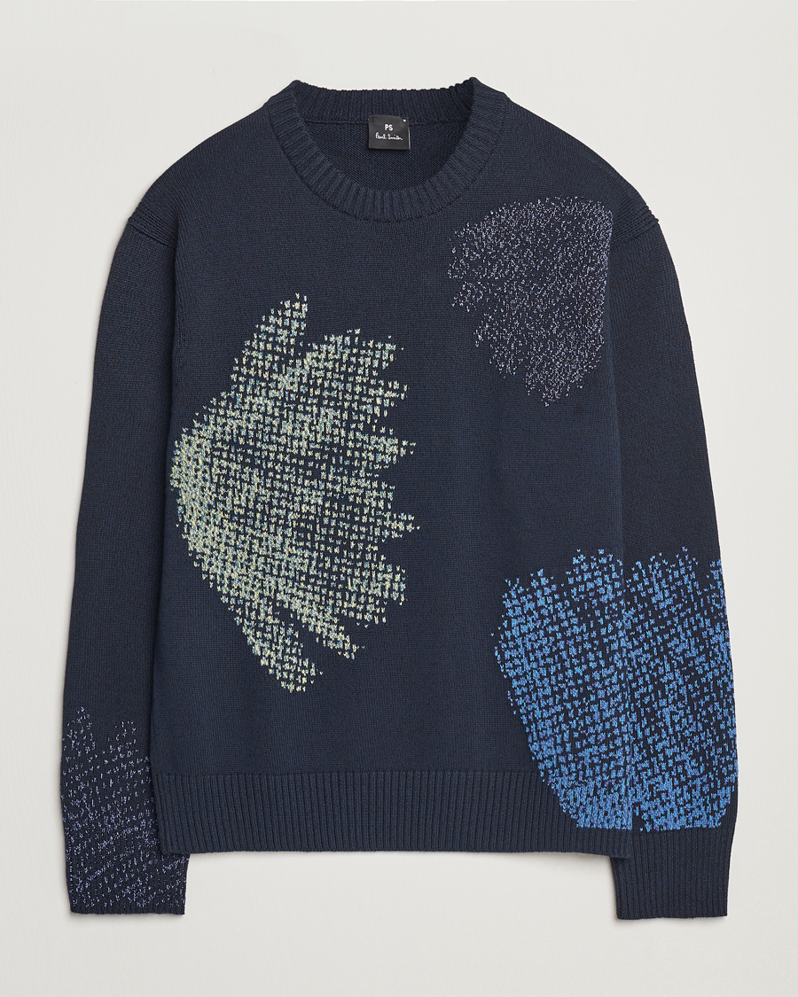 Uomini | Maglieria | PS Paul Smith | Flower Printed Knitted Crew Neck Navy