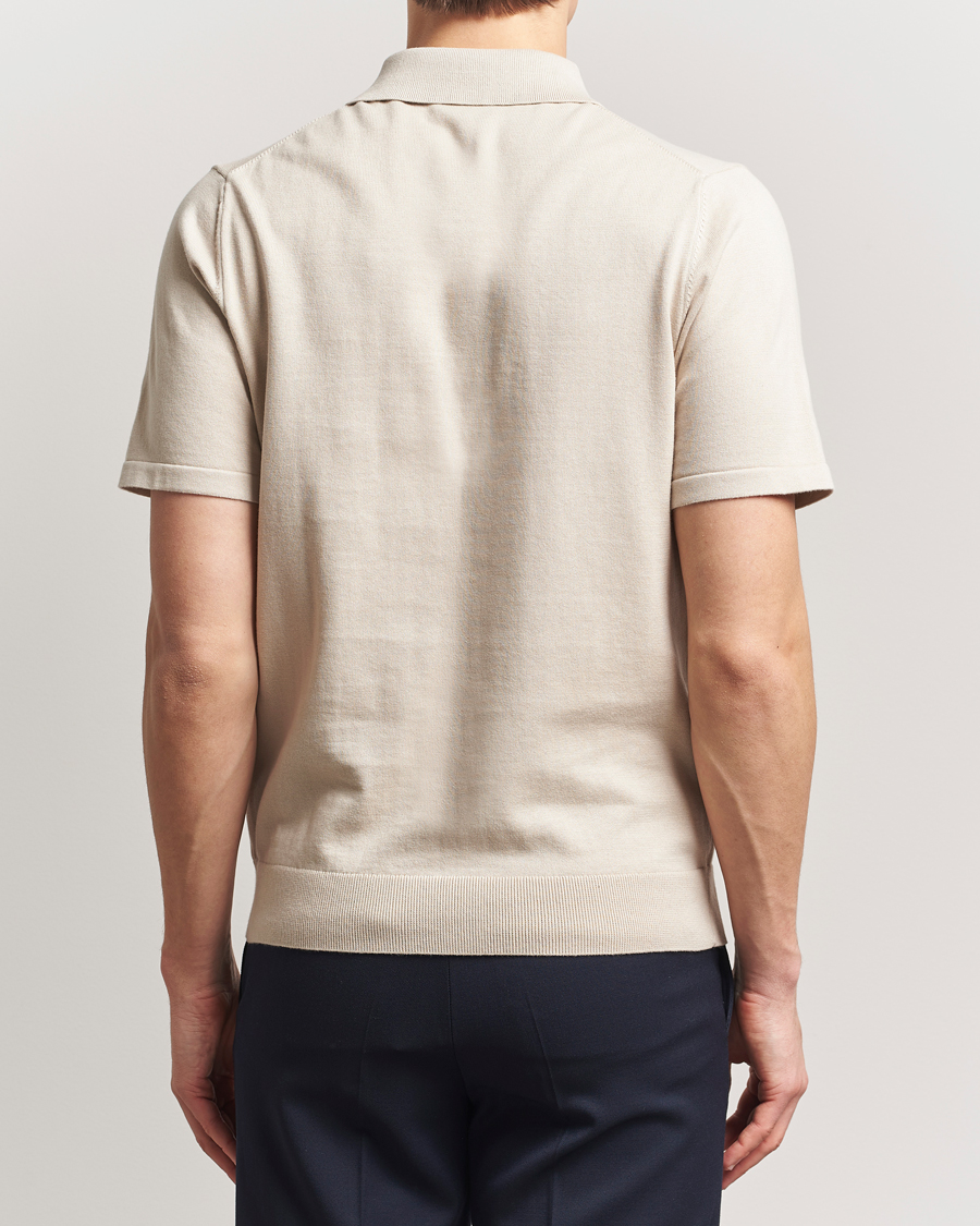Uomini | Polo | PS Paul Smith | Cotton Knitted Half Zip Polo Off White
