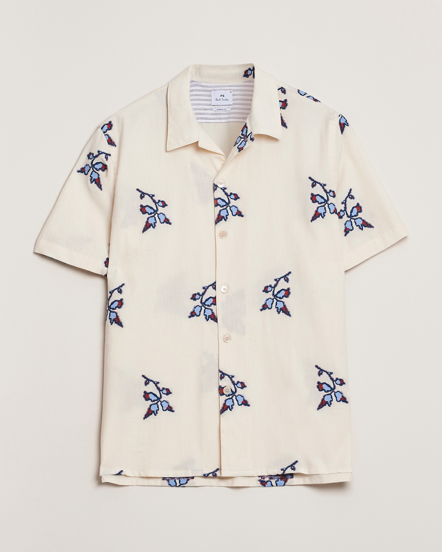 Uomini | Camicie | PS Paul Smith | Flower Short Sleeve Shirt Off White