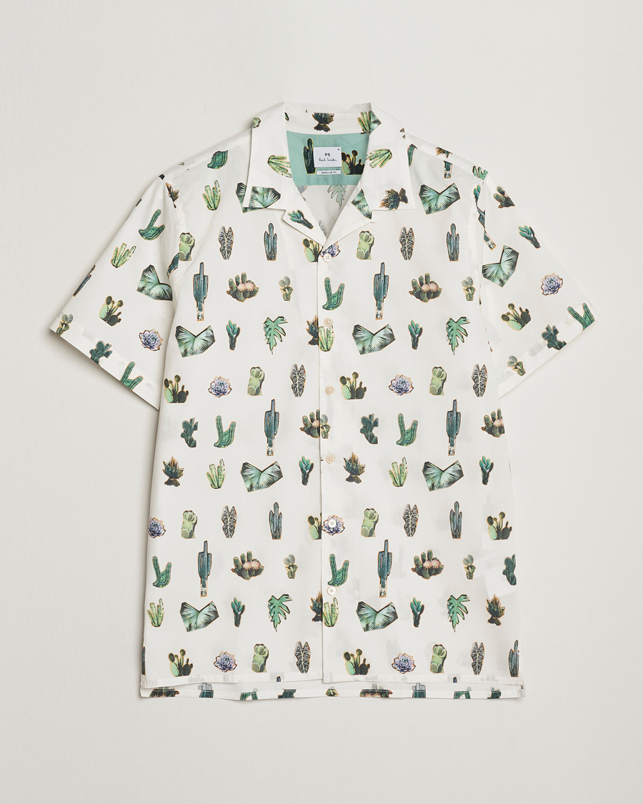 Uomini | Camicie | PS Paul Smith | Cactus Line Up Short Sleeve Shirt White