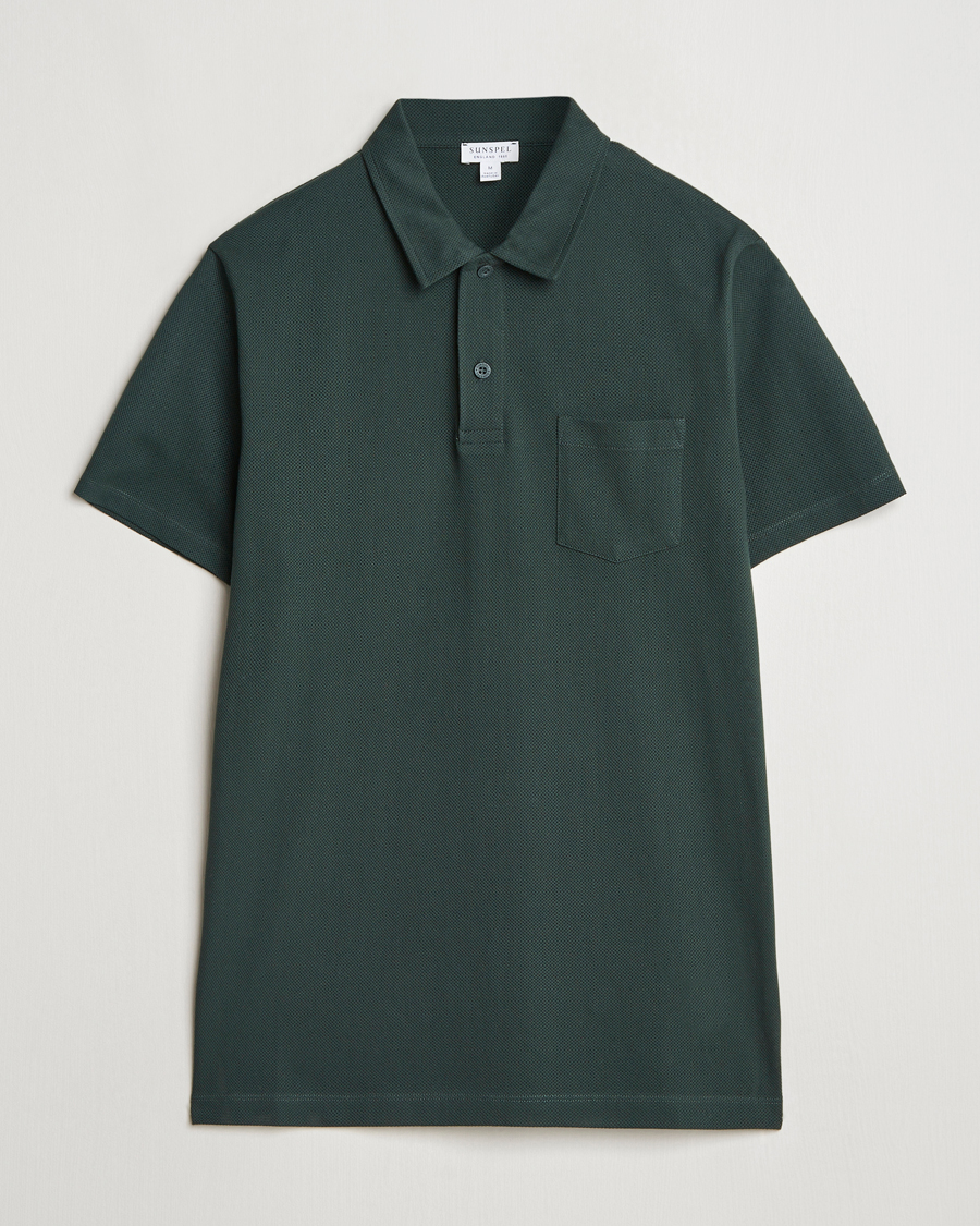 Uomini | Polo | Sunspel | Riviera Polo Shirt Dark Green