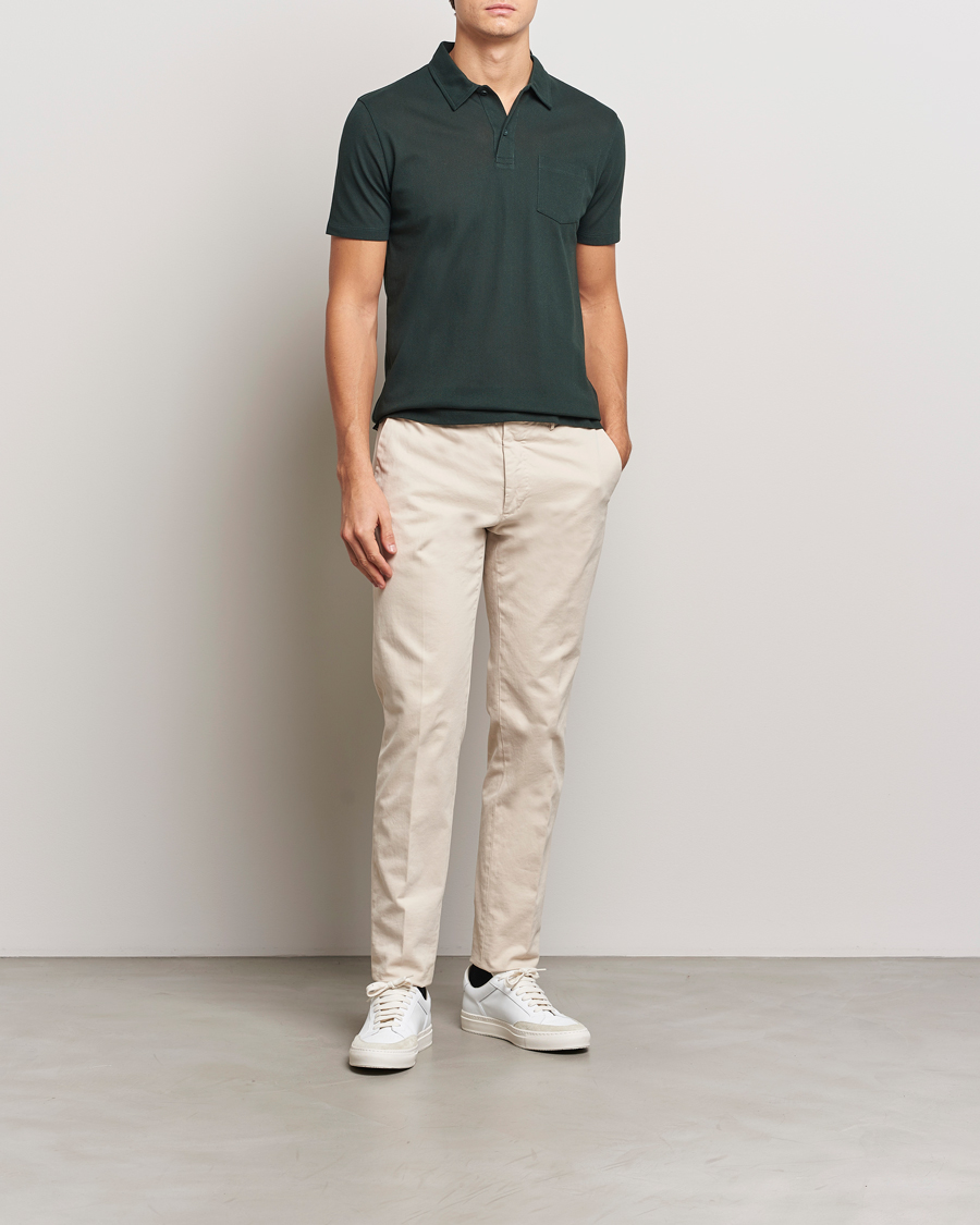 Uomini | Polo | Sunspel | Riviera Polo Shirt Dark Green