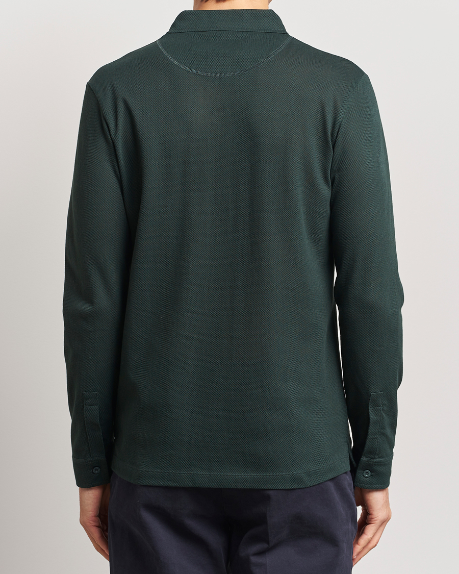 Uomini | Maglieria | Sunspel | Long Sleeve Riviera Polo Shirt Holly Green