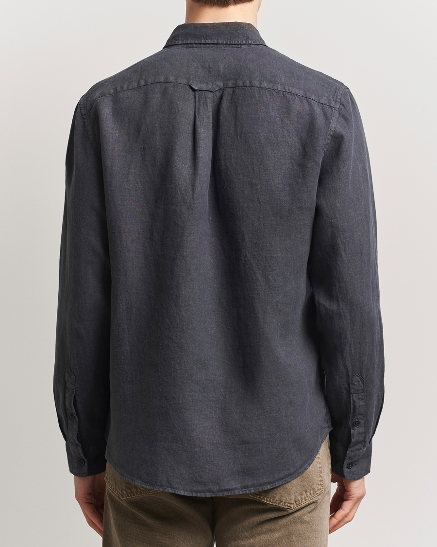 Uomini | Camicie | Belstaff | Scale Linen Shirt Washed Black