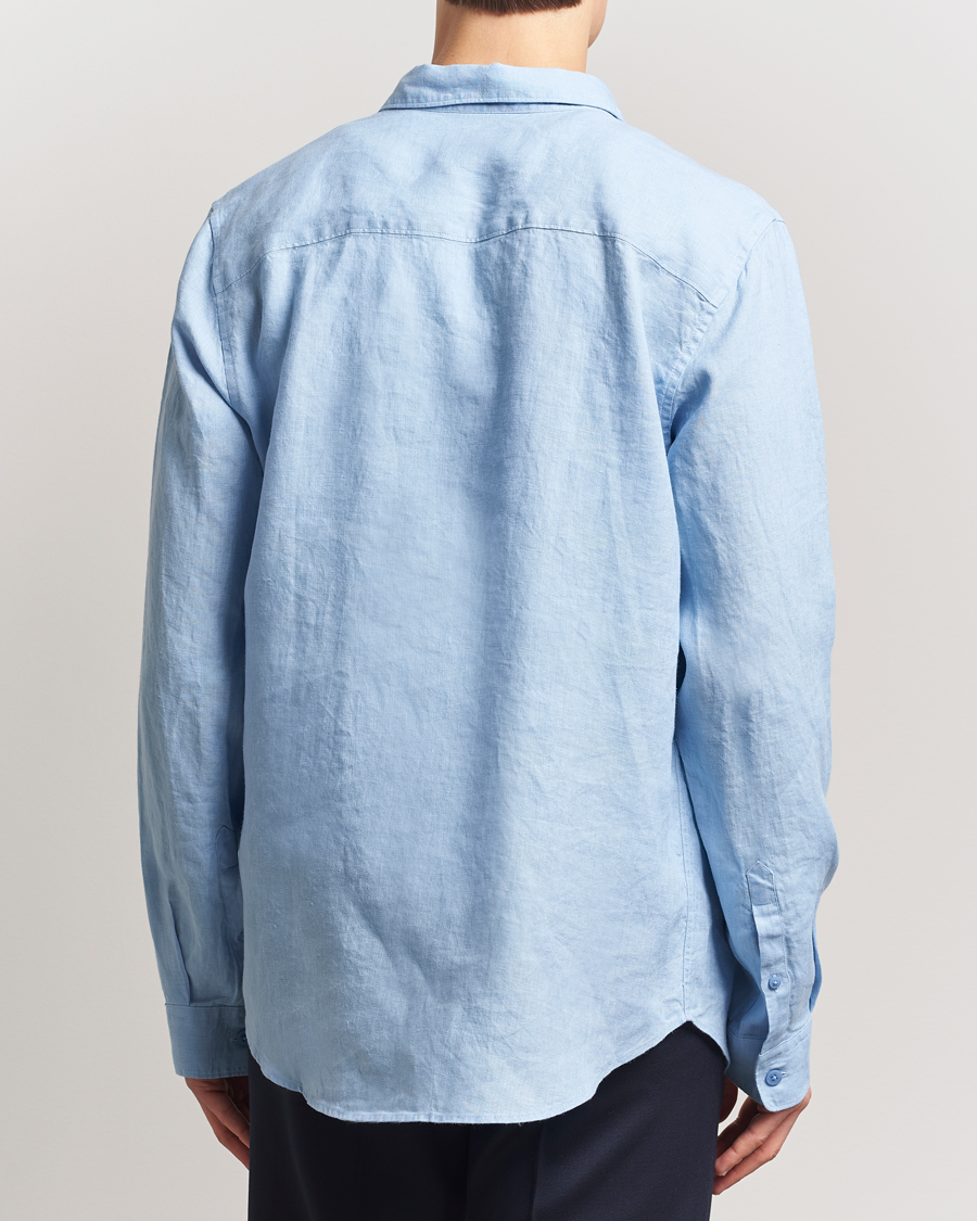 Uomini | Camicie | NN07 | Enzo Linen Shirt Cerulan Blue