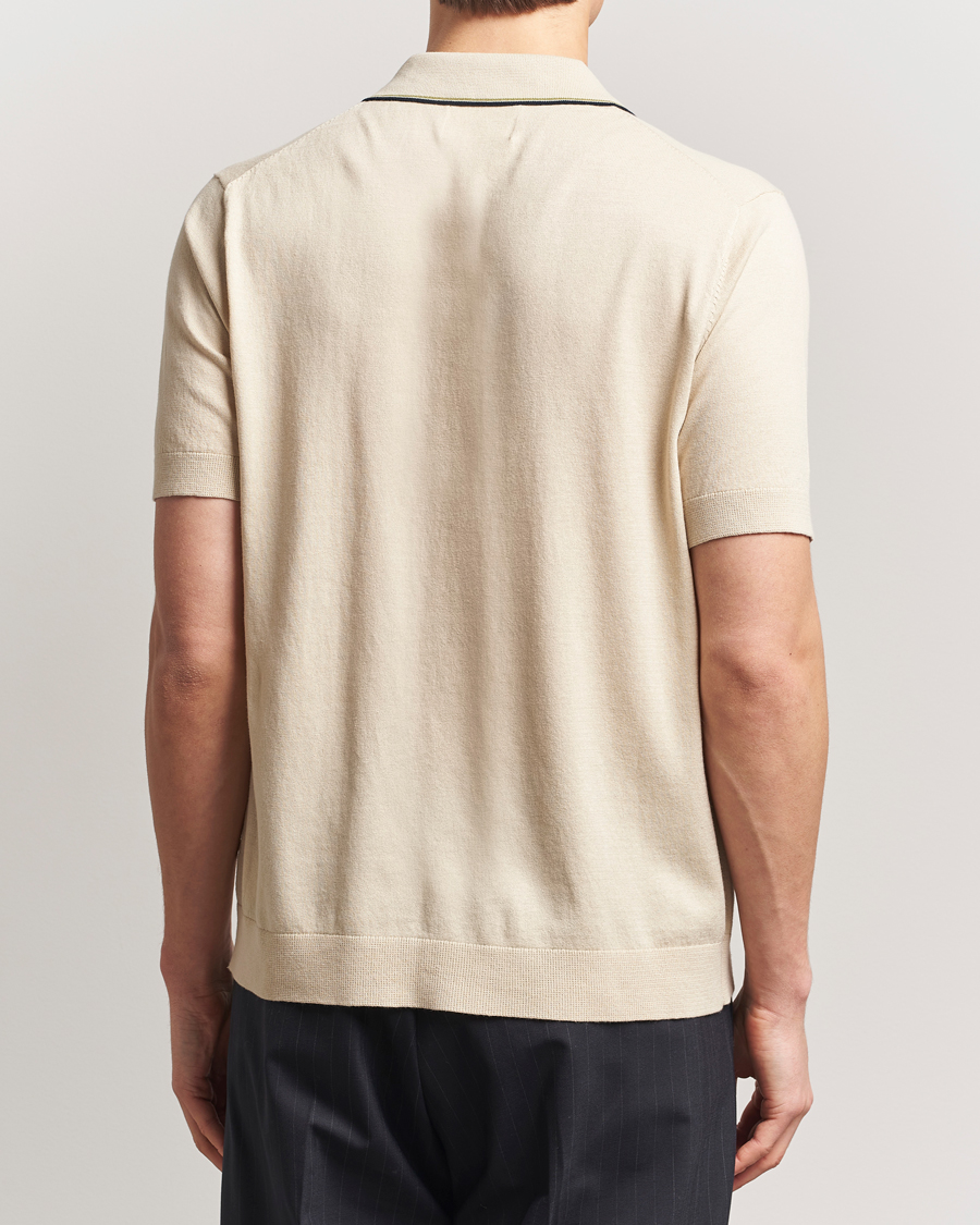 Uomini | Camicie | NN07 | Nolan Paspoal Knitted Short Sleeve Shirt Ecru