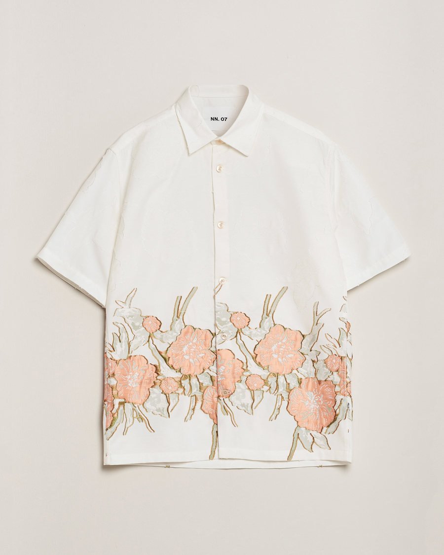 Uomini | Camicie | NN07 | Freddy Flower Short Sleeve Shirt White Multi