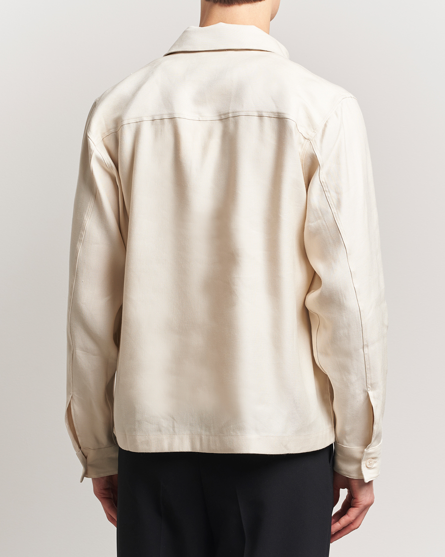 Uomini | Camicie | NN07 | Alban Cotton/Linen Overshirt Ivory