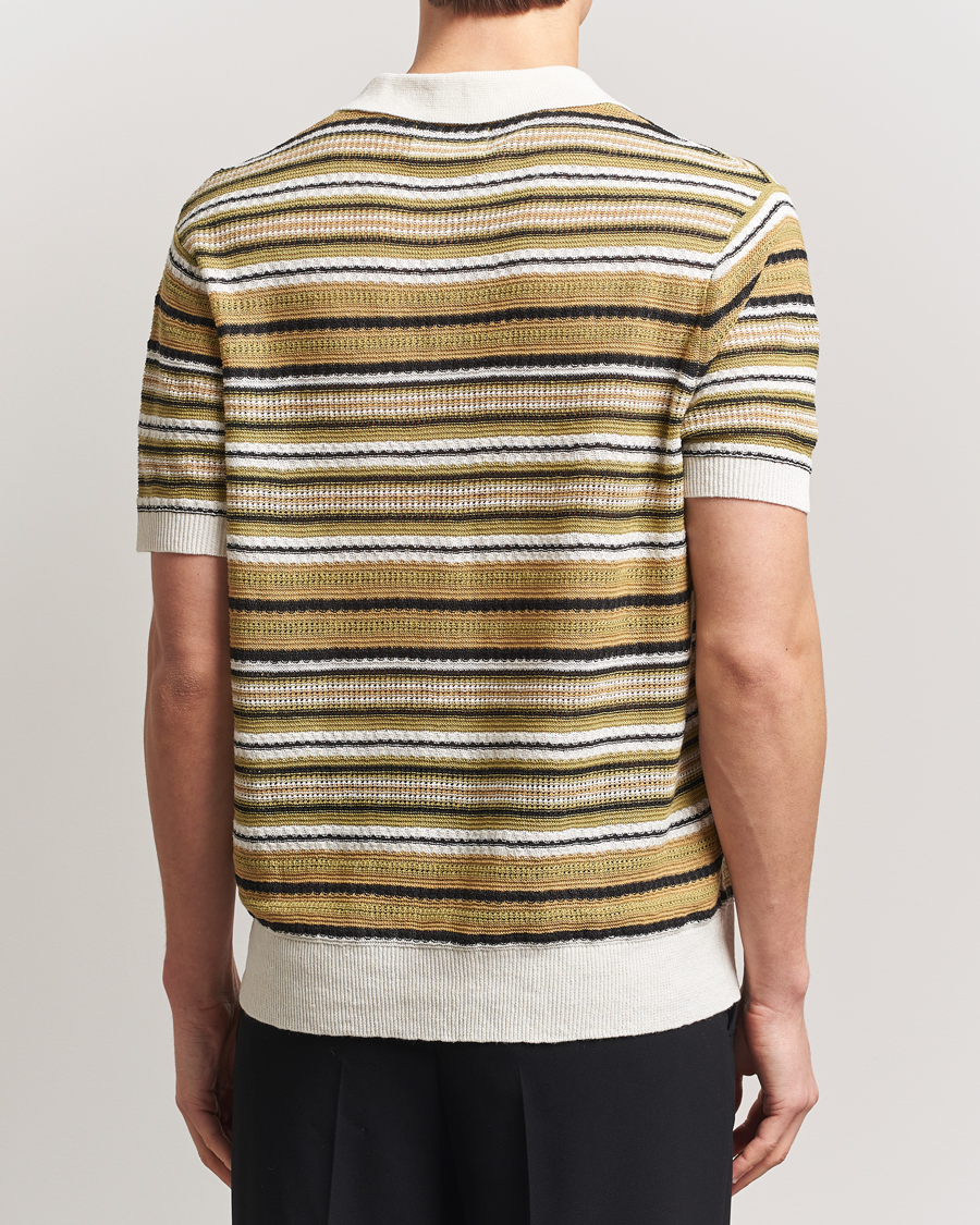 Uomini | Polo | NN07 | Noam Striped Knitted Polo Evergreen