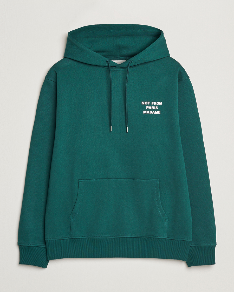 Uomini | Maglieria | Drôle de Monsieur | Slogan Hoodie Dark Green