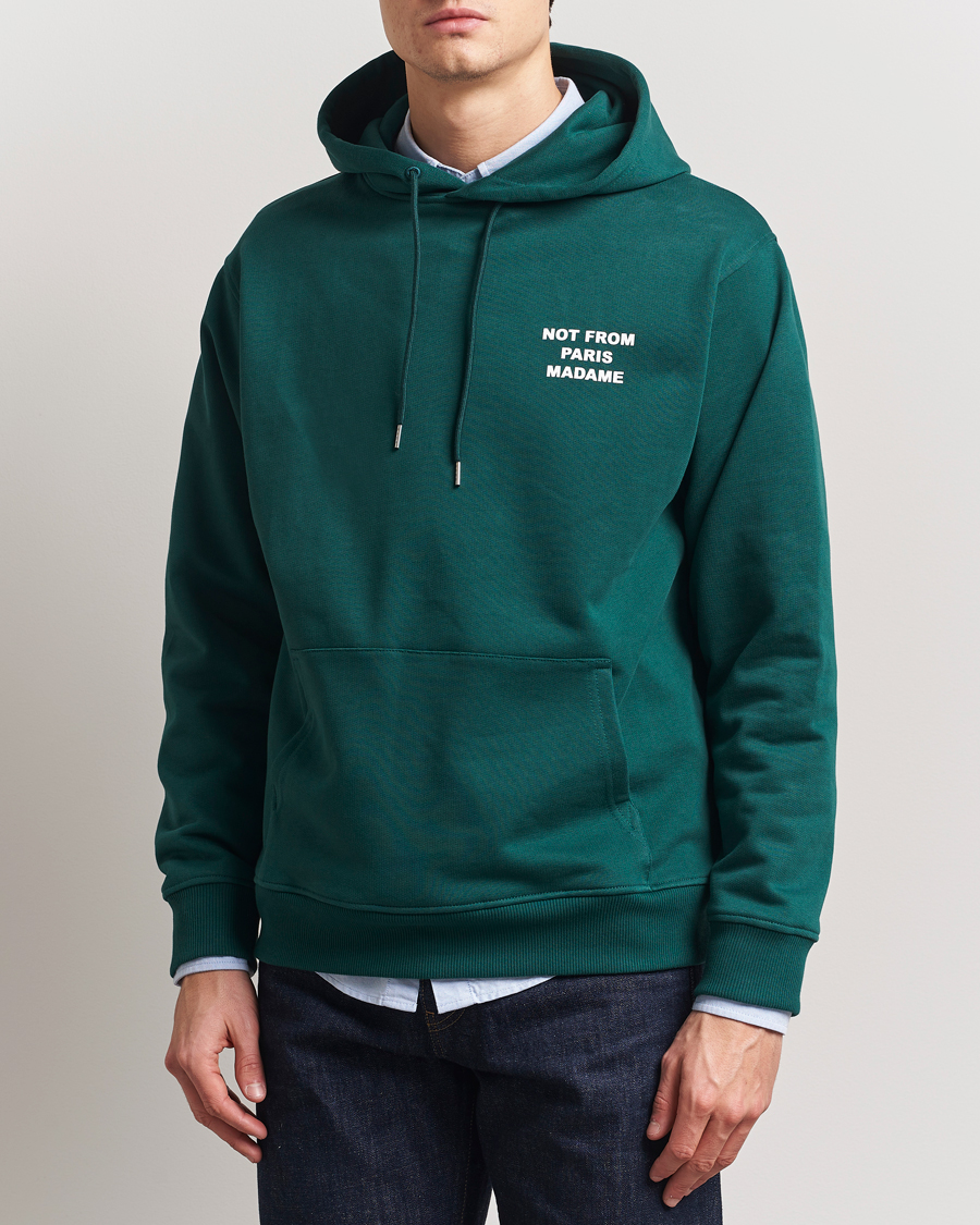 Uomini | Maglieria | Drôle de Monsieur | Slogan Hoodie Dark Green