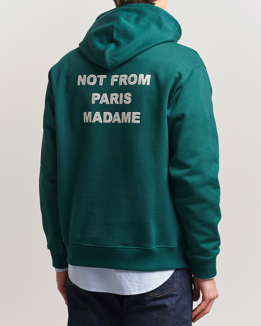 Uomini | Maglieria | Drôle de Monsieur | Slogan Hoodie Dark Green