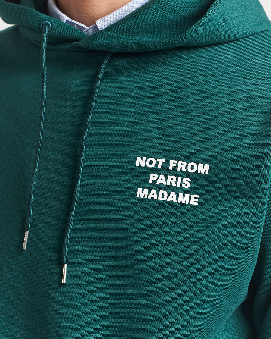 Uomini | Maglieria | Drôle de Monsieur | Slogan Hoodie Dark Green