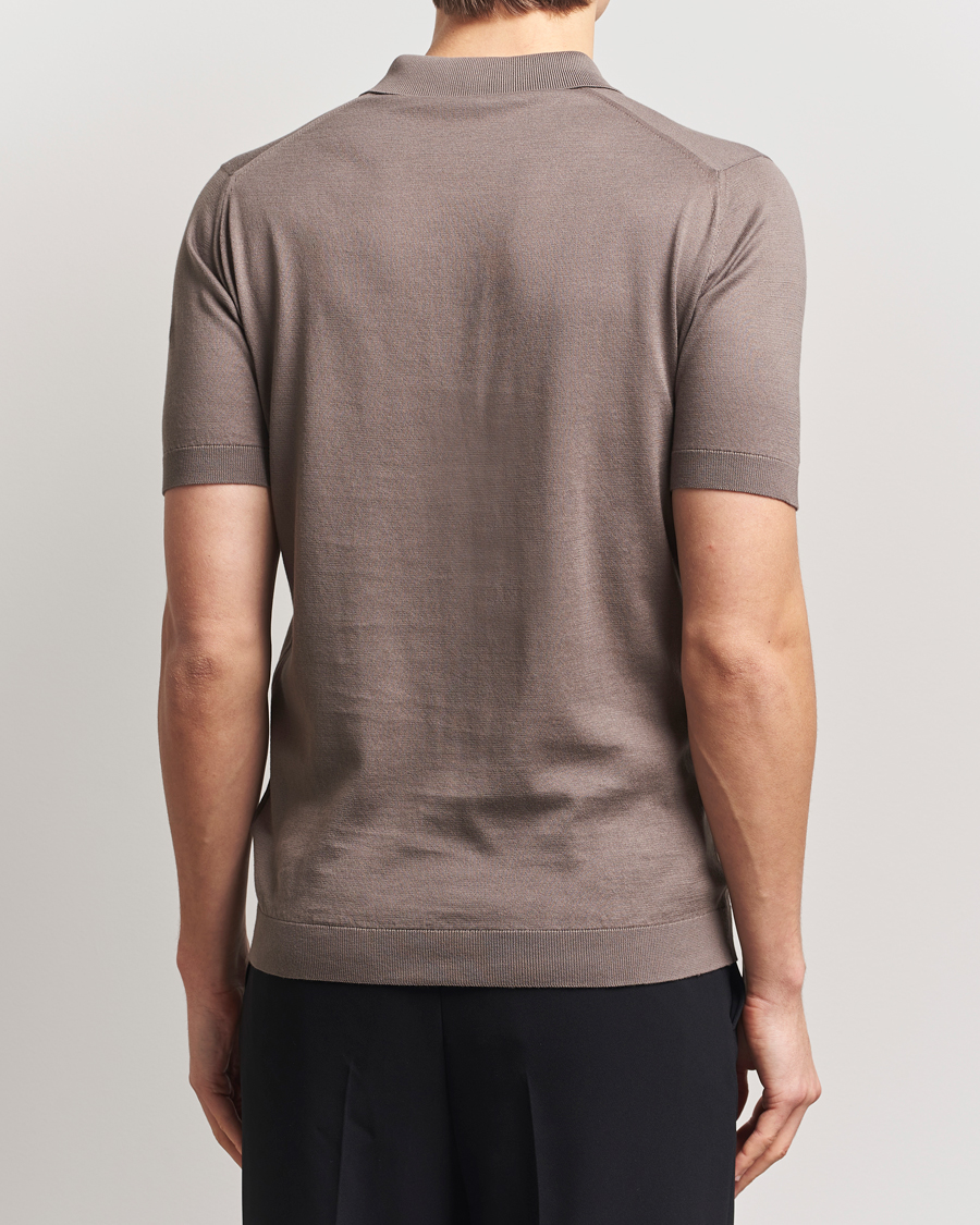 Uomini | Polo | John Smedley | Adrian Slim Fit Sea Island Polo Beige Musk