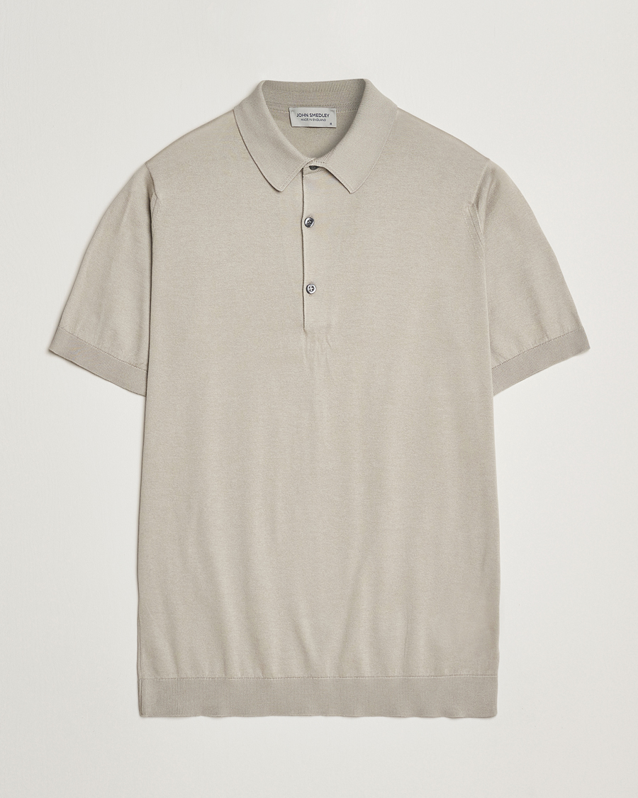 Uomini | Polo | John Smedley | Adrian Slim Fit Sea Island Polo Parchment