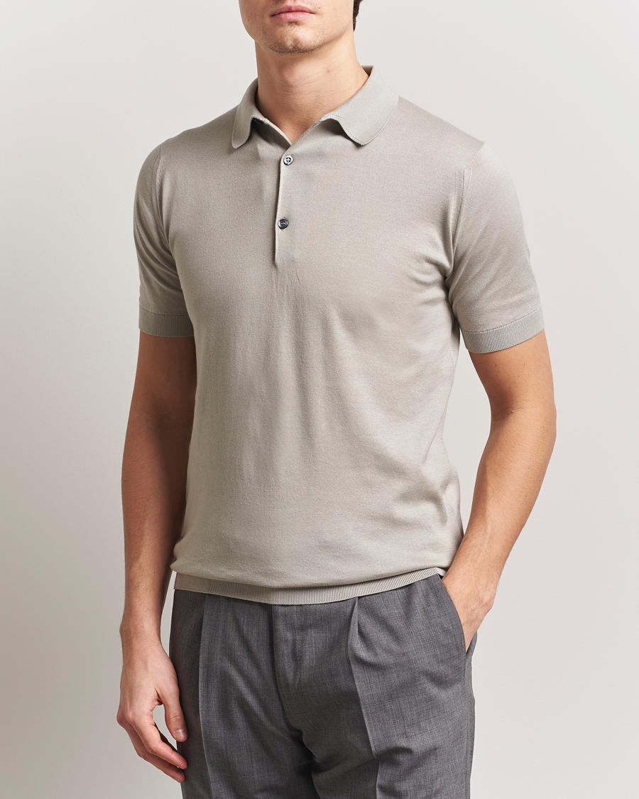 Uomini | Polo | John Smedley | Adrian Slim Fit Sea Island Polo Parchment
