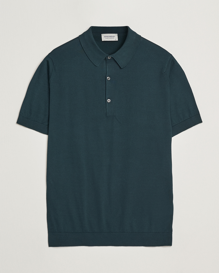 Uomini | Polo | John Smedley | Adrian Slim Fit Sea Island Polo Rain Forest