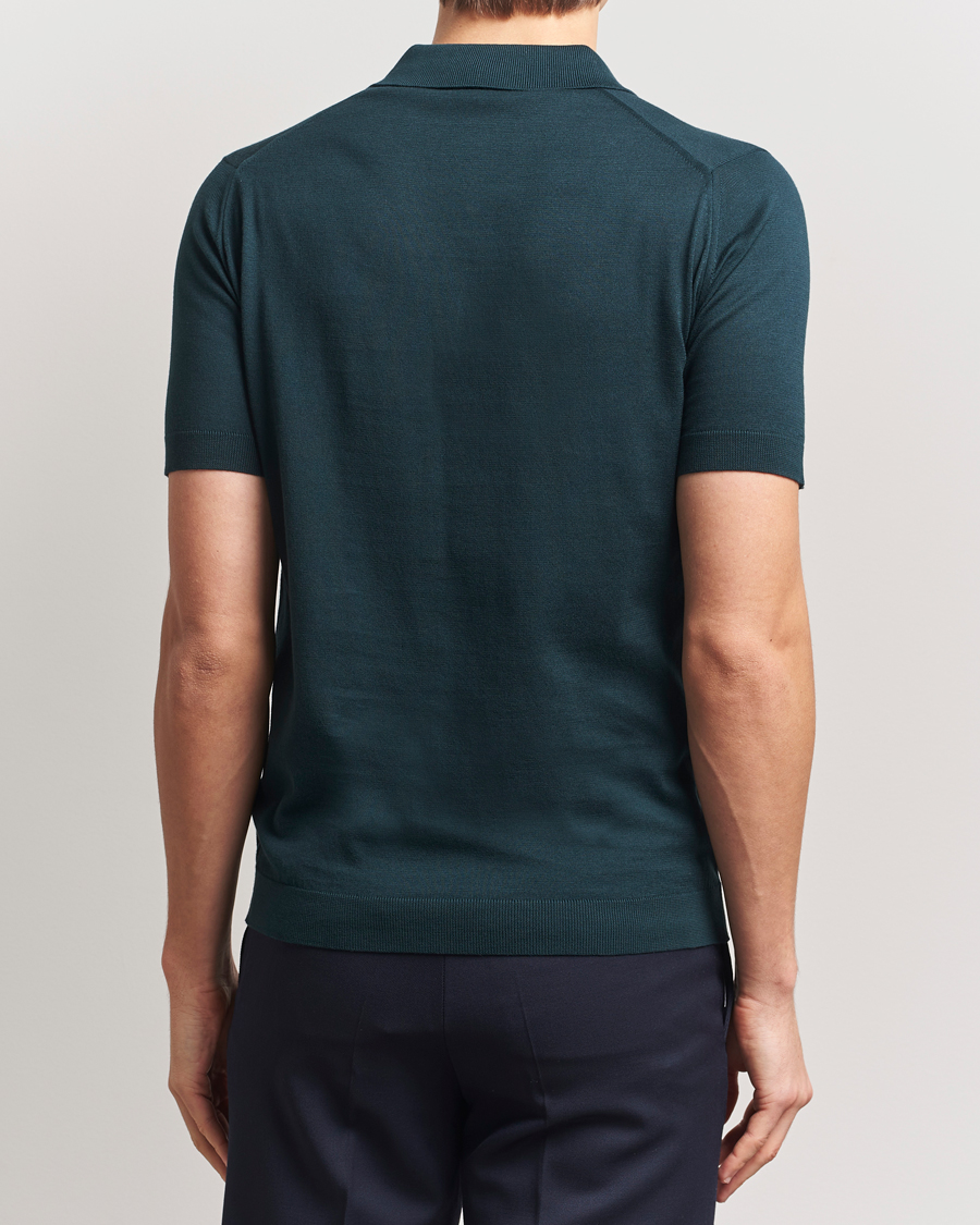 Uomini | Polo | John Smedley | Adrian Slim Fit Sea Island Polo Rain Forest