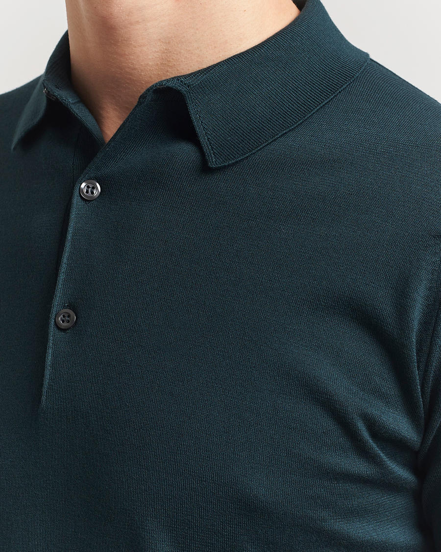 Uomini | Polo | John Smedley | Adrian Slim Fit Sea Island Polo Rain Forest