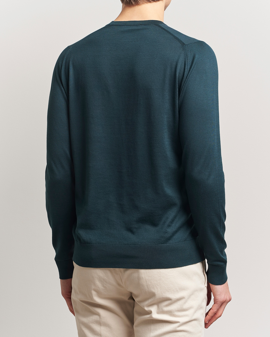 Uomini | Maglieria | John Smedley | Rowland Sea Island Crew Neck Pullover Rain Forest